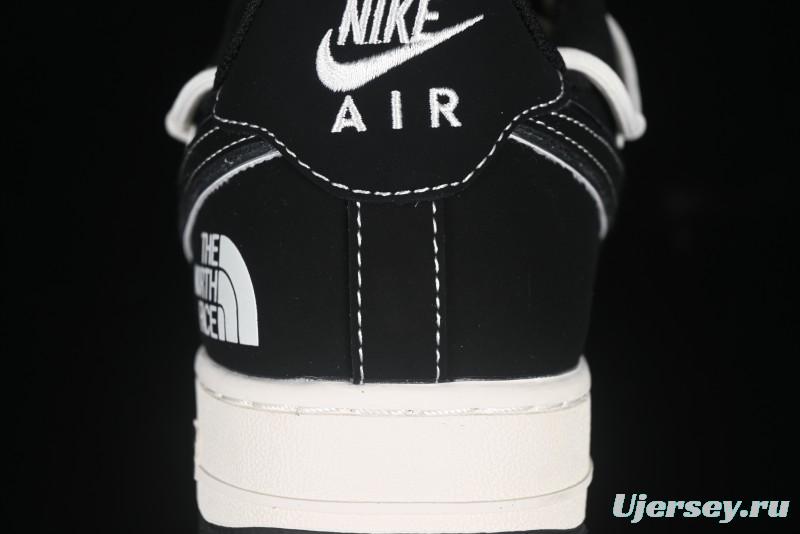 Nike Air Force 1 '07 Low The North Face Collaboration Suede Black Drawstring Casual Sneakers - SJ1198-101