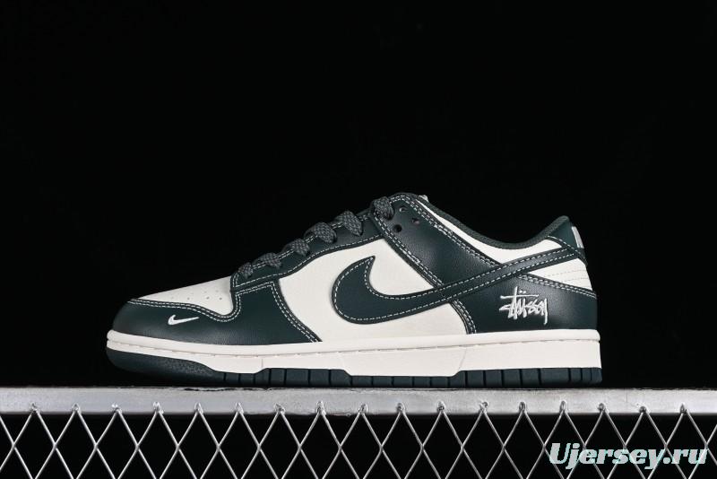 Nike SB Dunk Low Stussy Collaboration - Navy Starry Sky Anniversary Custom Low-Top Casual Skate Shoes - BB9898-003