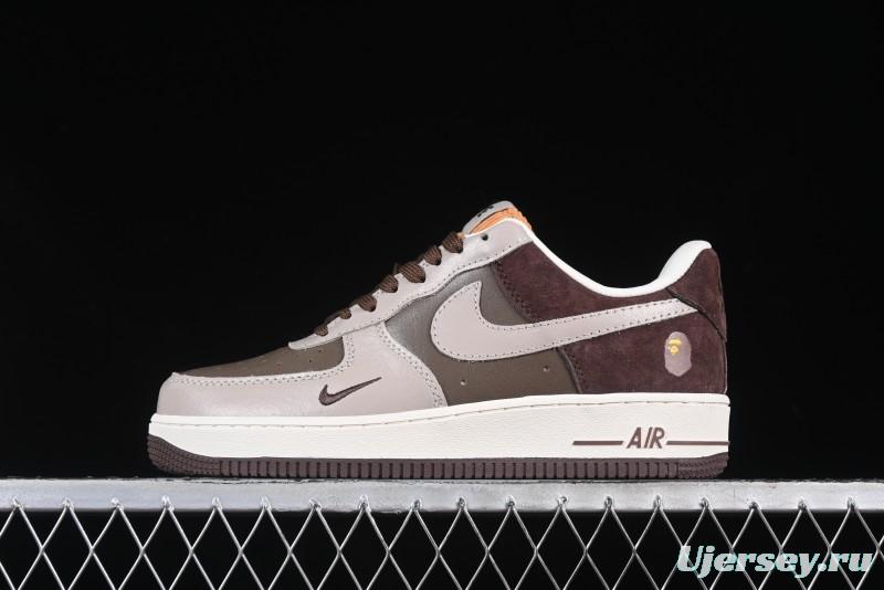 Nike Air Force 1 '07 Low BAPE Collaboration Grey Green Brown Low-Top Casual Sneakers - KK1988-039