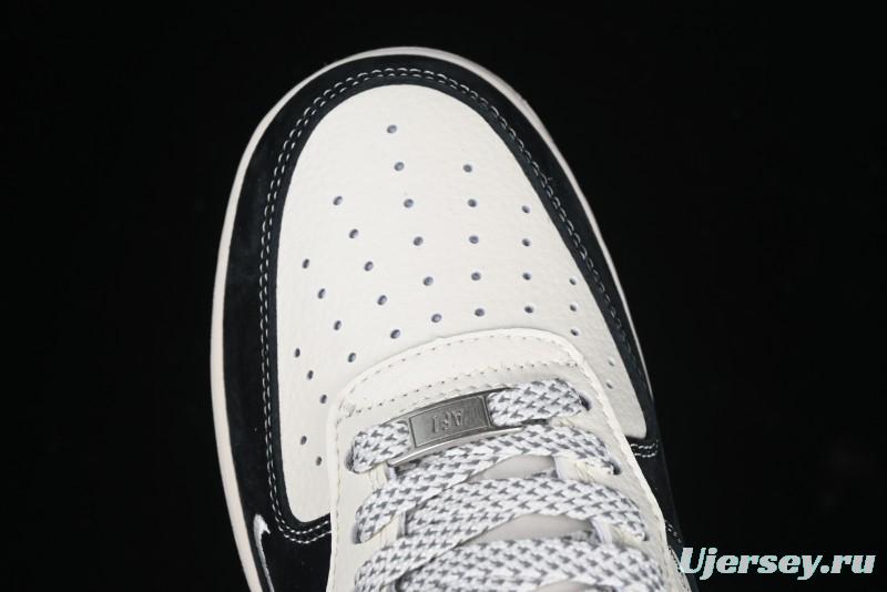 Nike Air Force 1 '07 Low Stussy Collaboration - Black White Casual Sneakers - XZ6188-671