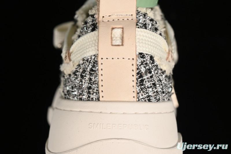 SMILEREPUBLIC SMILE Canvas Sneakers with Cut Wool Fringe and Unique Weaving - G.D4