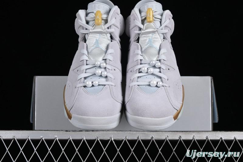 Nike Air Jordan 6 Retro Paris Olympics Sneakers with Metallic Gold Accents - DQ4914-074