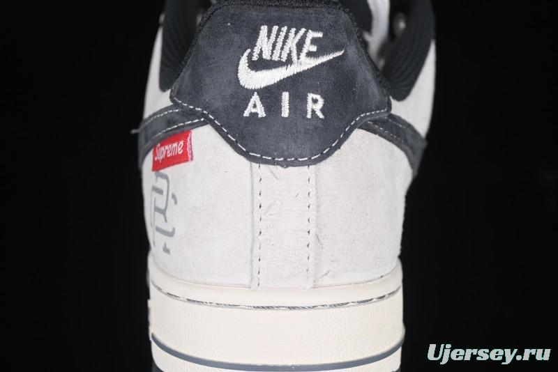 Nike Air Force 1 '07 Low Champion Collaboration Dual-Tone Grey Swoosh Triple Mini Swoosh Low-Top Casual Sneakers - SJ6698-022