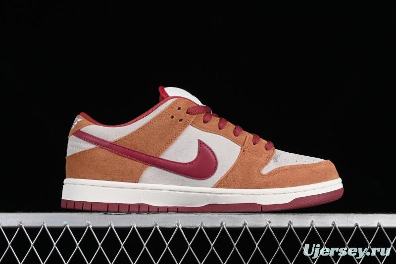 Nike SB Dunk Low Pro Brown Red Colorway SB Low Top Casual Skate Shoes - BQ6817-202