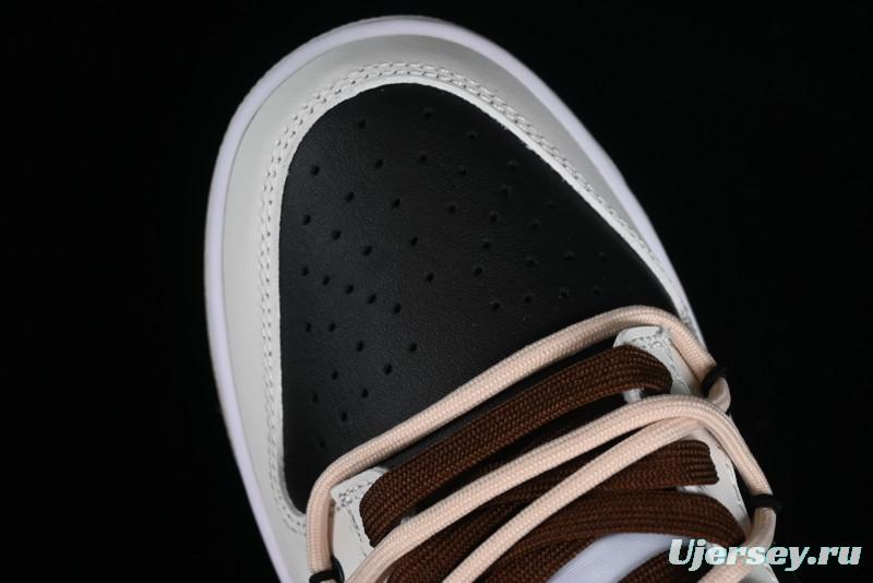 Nike Dunk Low Chestnut Letter High Street Black Brown Deconstructed SB Strap Low Top Casual Skate Shoes - DV0831-003