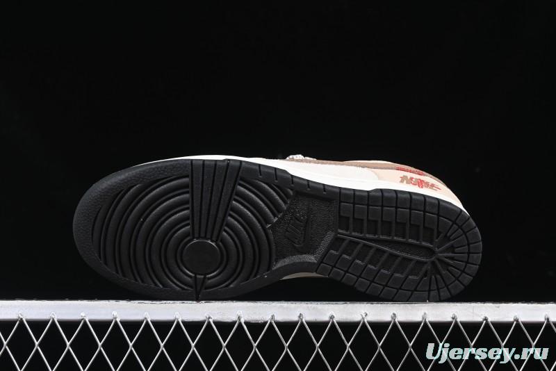 Nike SB Dunk Low Anniversary Edition Dark Swoosh Brown White Custom Low-Top Casual Skate Shoes - DJ2024-071