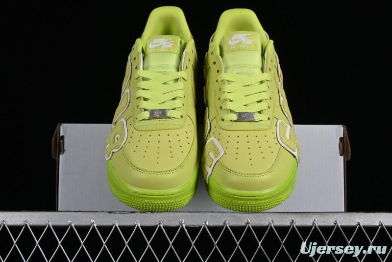 Nike CPFM x Nike Air Force 1 '07 Low Casual Sneakers in Lemon Green with SUNSHINE Design - DC4457-300