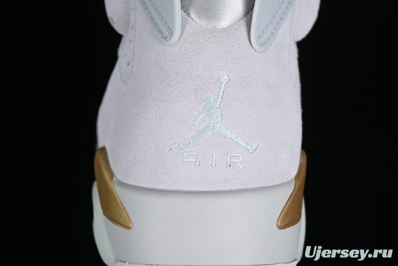 Nike Air Jordan 6 Retro Paris Olympics Sneakers with Metallic Gold Accents - DQ4914-074