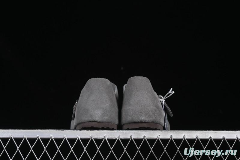 Birkenstock London BS Unisex Slip-On Comfort Shoes with Soft Suede Leather and Lambswool Insole - BS