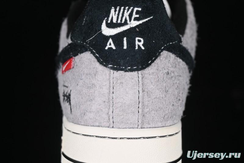 Nike Air Force 1 '07 Low Stussy Collaboration - Suede Grey Low-Top Casual Sneakers - SJ6698-018