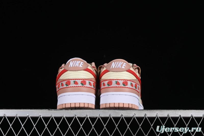 Nike Dunk Low SB Christmas Gift Strawberry Cake Casual Sneakers with Dual Laces - DD1503-118