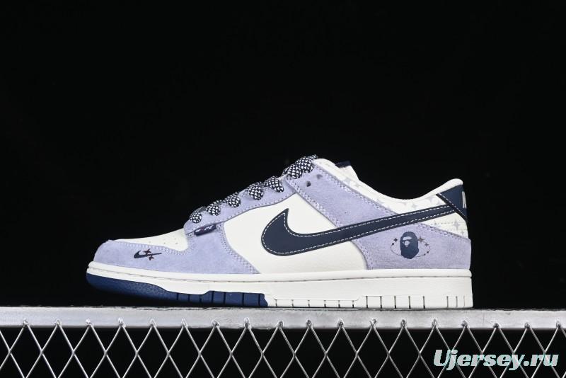 Nike SB Dunk Low BAPE Collaboration Light Blue Two-Tone Anniversary Custom Low-Top Casual Skate Shoes - DJ2024-103