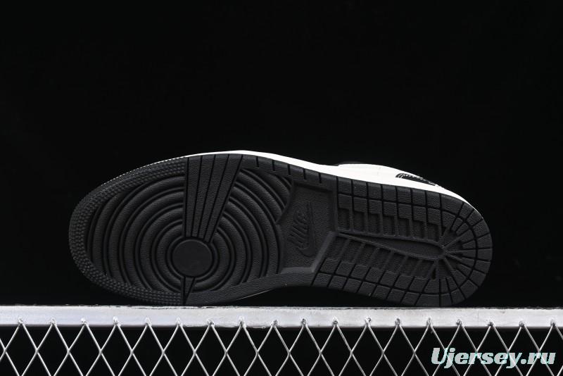 Nike Air Jordan 1 Low AJ1 Stussy White Black Leather Retro Basketball Shoes - XX3318-507