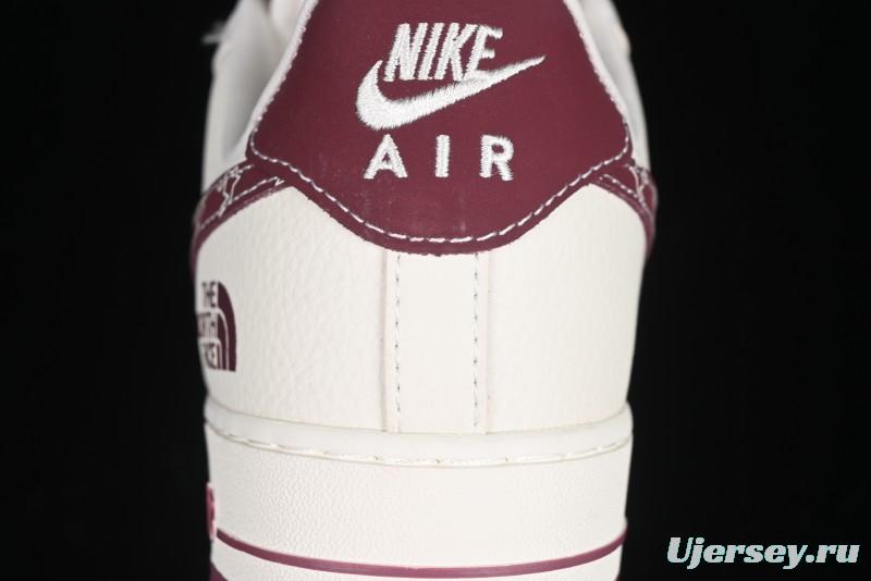 Nike Air Force 1 '07 Low The North Face Collaboration Burgundy Swoosh Casual Sneakers - KK1988-042