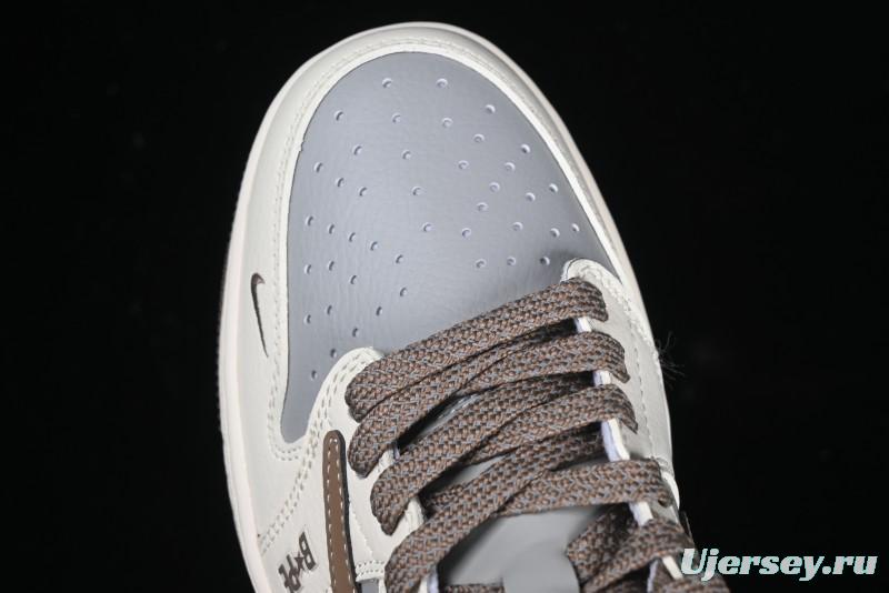 Nike Travis Scott x Fragment Design x Air Jordan 1 Low OG SP AJ1 Bape Collaboration Tea Brown Low-Top Casual Sneakers - BB6511-627