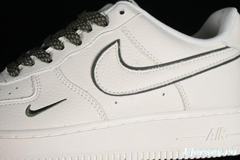 Nike Air Force 1 '07 Low Classic Military Green Mini Swoosh Starry Sky Casual Sneakers - MJ0319-022