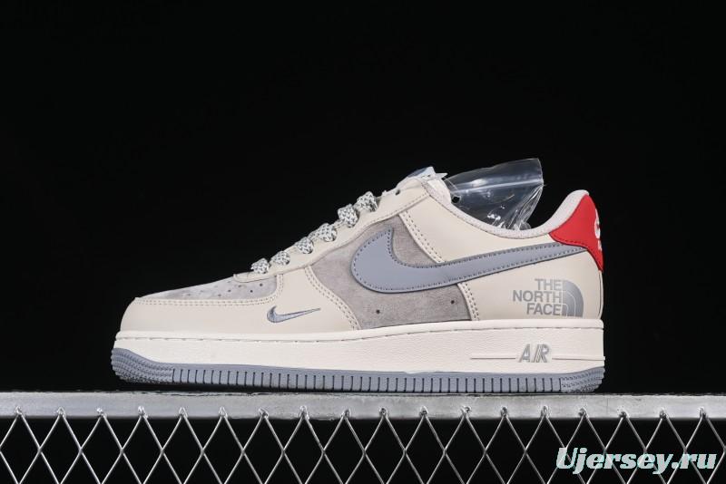 Nike Air Force 1 '07 Low The North Face Collaboration Patchwork Pigskin Red Tail Casual Sneakers - XZ6188-649