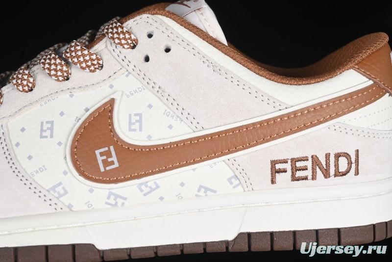 Nike SB Dunk Low Fendi Collaboration Anniversary High-End Custom Low-Top Casual Skate Shoes - DJ2024-057