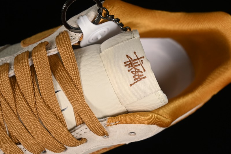 Nike Air Force 1 '07 Low Stussy Collaboration - Wheat Pig Leather Low-Top Casual Sneakers - HD1968-020