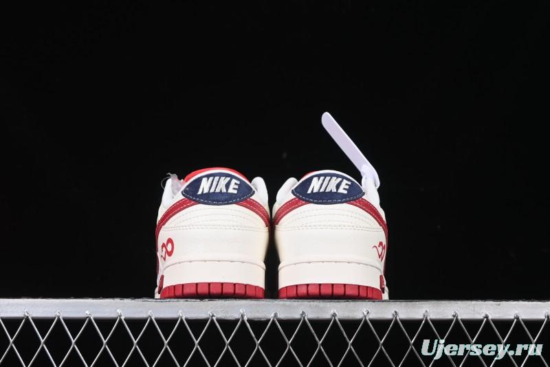 Nike SB Dunk Low Supreme Collaboration Year of the Snake Limited Edition Red Snake Print Anniversary Custom Low-Top Casual Sneakers - XS1086-015