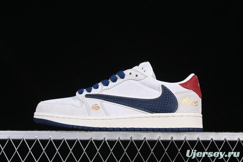 Nike Travis Scott x Fragment Design x Air Jordan 1 Low OG SP AJ1 Snake Year Limited Edition - XZ2025-168