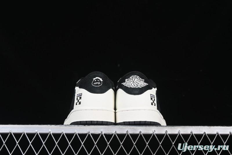 Nike Travis Scott x Fragment Design x Air Jordan 1 Low OG SP AJ1 Off-White Collaboration Casual Sneakers - DM7866-065