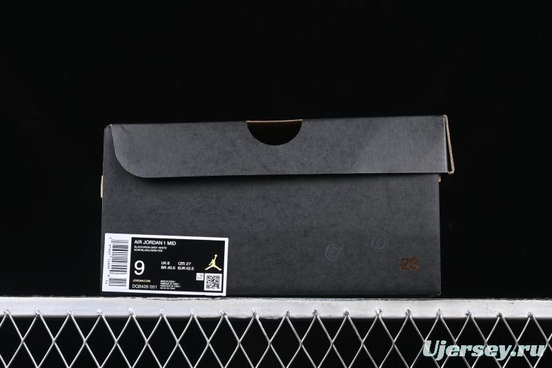 Nike Air Jordan 1 Mid AJ1 White Black Gray Culture Leisure Sneakers - DQ8426-001