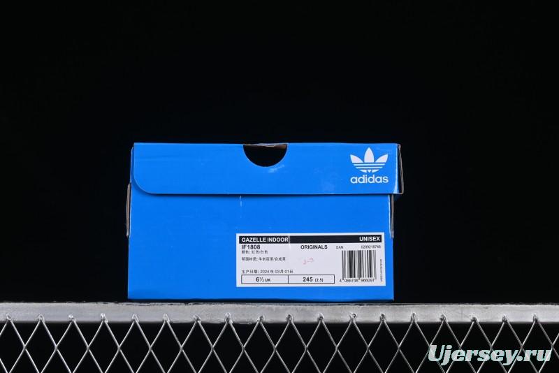 Adidas Originals Gazelle Indoor Retro Casual Slip-Resistant Wear-Resistant Low-Top Skate Shoes - IF1808