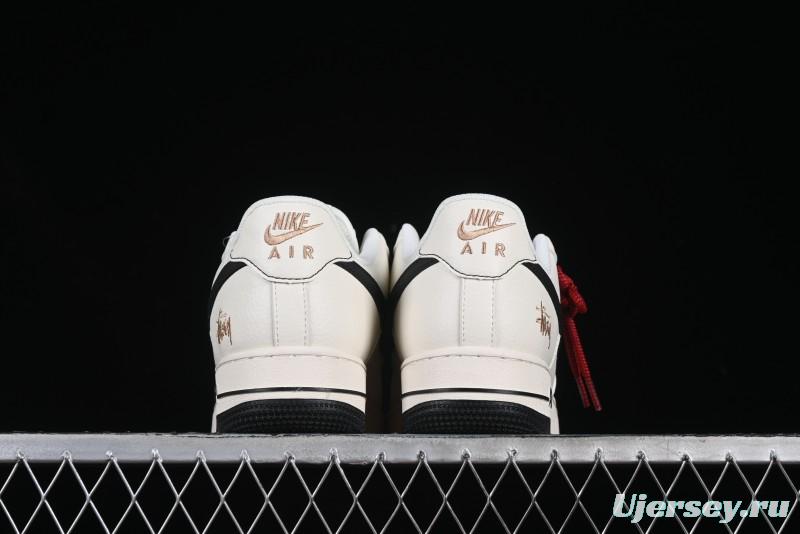Nike Air Force 1 '07 Low Stussy Collaboration Rose Gold Embroidery Low-Top Casual Sneakers - XZ6188-720