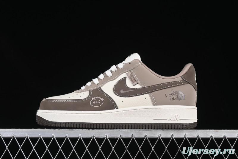 Nike Air Force 1 '07 Low The North Face Collaboration Light Brown Ghost Face Casual Sneakers - KK1988-065