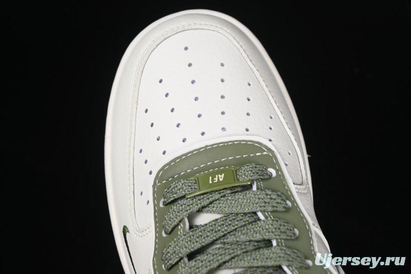 Nike Air Force 1 '07 Low Stone Island x Supreme Collaboration Beige Green Swoosh Low-Top Casual Sneakers - BB1616-301