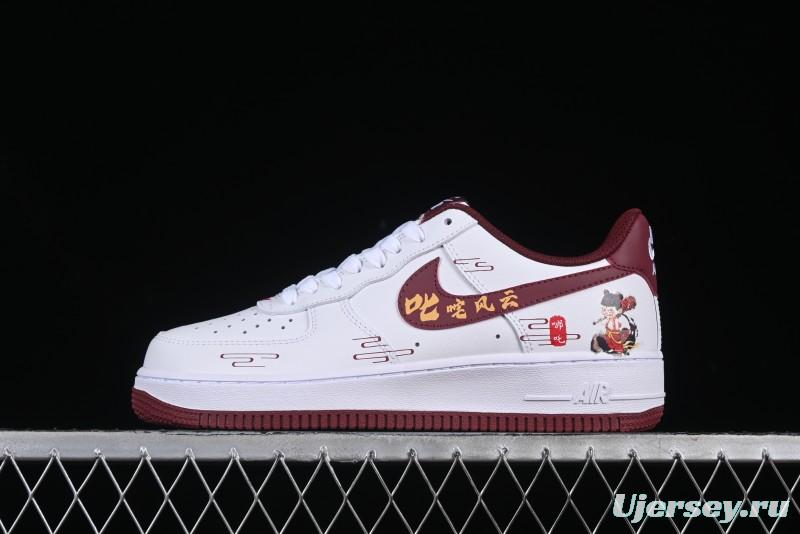 Nike Air Force 1 '07 Low "Nezha" 2D Hand-Painted Doodle Casual Sneakers with Full-Length Air Cushion - FV5988-105