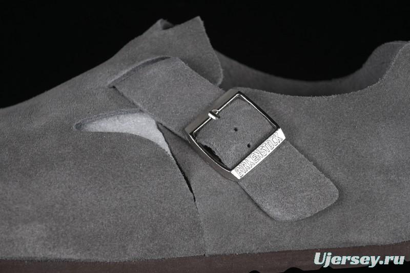 Birkenstock London BS Unisex Slip-On Comfort Shoes with Soft Suede Leather and Lambswool Insole - BS