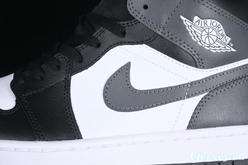 Nike Air Jordan 1 Mid AJ1 White Black Gray Culture Leisure Sneakers - DQ8426-001