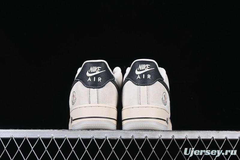 Nike Air Force 1 '07 Low Moncler Collaboration - Black Lychee Grain Pigskin Low-Top Casual Sneakers - CH6336-514