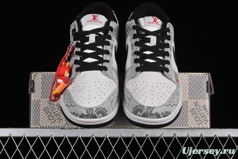 Nike SB Dunk Low Chinese New Year Limited Edition - Gray Dragon Anniversary High-End Custom Low-Top Casual Skate Shoes - XP3802-330