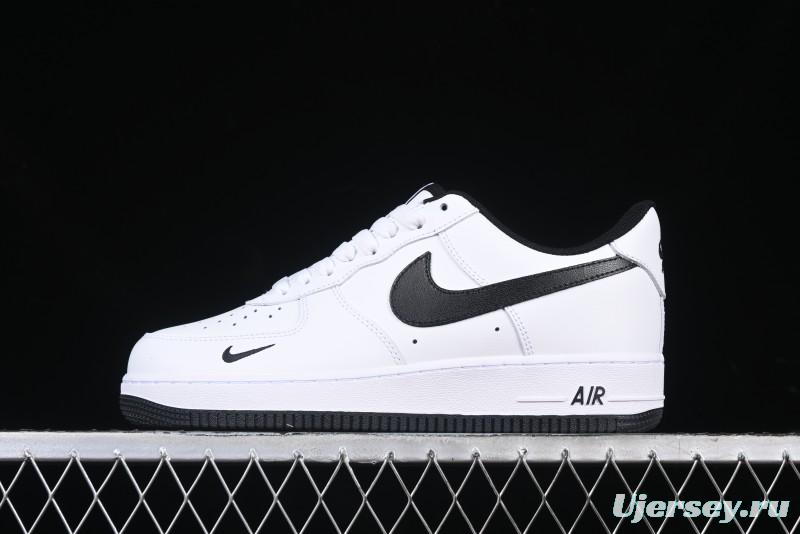 Nike Air Force 1 '07 Low White Black Swoosh Casual Sneakers - 315122-103