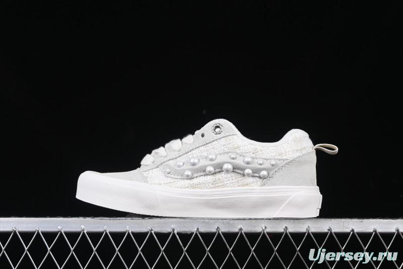 Vans Knu Skool Pearl White Chunky Sneakers with D-Ring Lacing System - VN000D22QC5