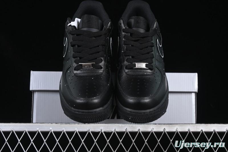 Nike Air Force 1 '07 Low 2D Anime Theme Black White Splatter Casual Sneakers - CK0316-059