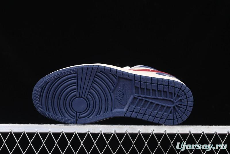 Nike Air Jordan 1 Low AJ1 The North Face Collaboration Grey Blue Red Hook Retro Basketball Shoes - DM9188-012