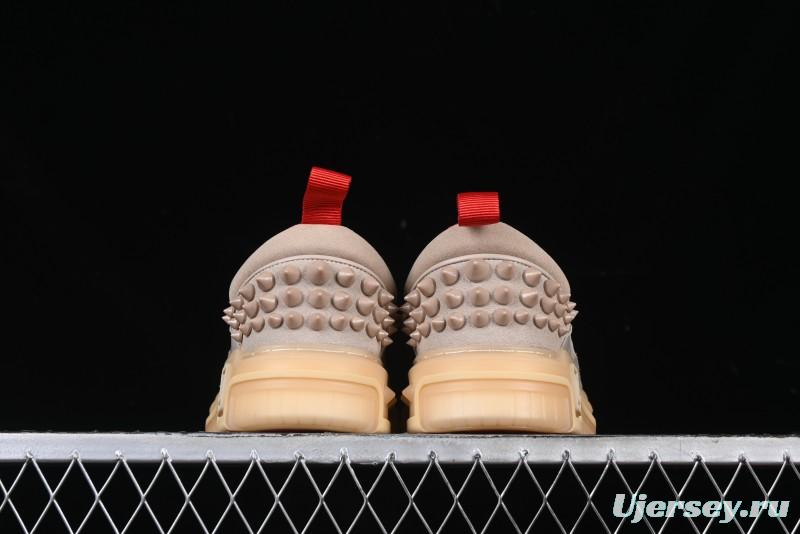 Christian Louboutin Funnyto Flat Comfortable Fashion Low Top Sneakers in Taupe - X.D4