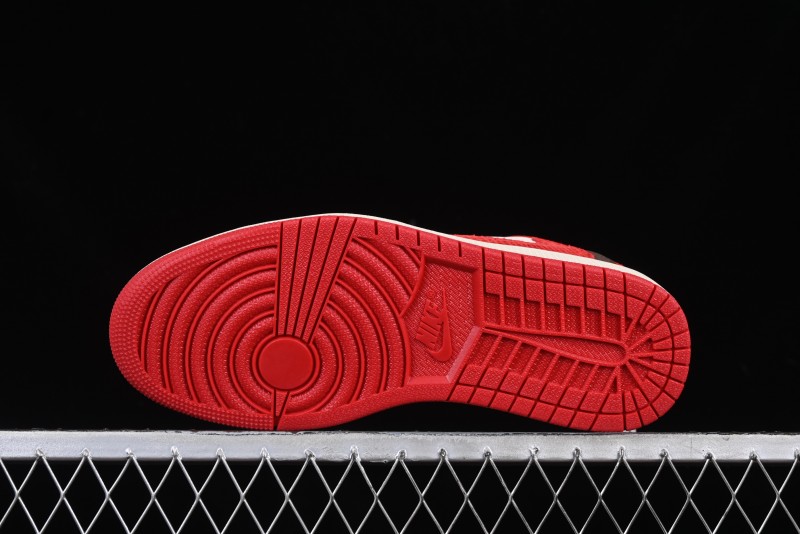 Nike Travis Scott x Fragment Design x Air Jordan 1 Low OG SP AJ1 Snake Year Limited Edition Snake Scale Red Hook Low Top Lifestyle Casual Sneakers - CH6336-020