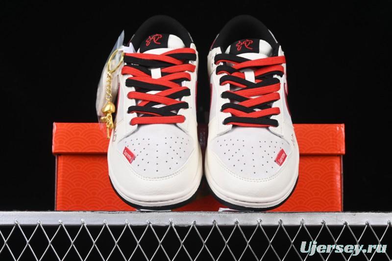 Nike SB Dunk Low Year of the Snake Series - Black Snakeskin with Black Swoosh Anniversary Custom Low-Top Casual Skate Shoes - DM6868-012