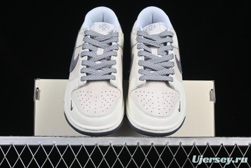 Nike SB Dunk Low Chrome Hearts Collaboration Cross Print Grey Swoosh Anniversary Custom Low-Top Casual Sneakers - DJ2024-064