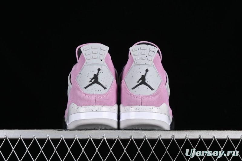 Nike Air Jordan 4 Retro "Orchid" Sneakers with Suede Upper and Cement Grey Accents - AQ9129-501