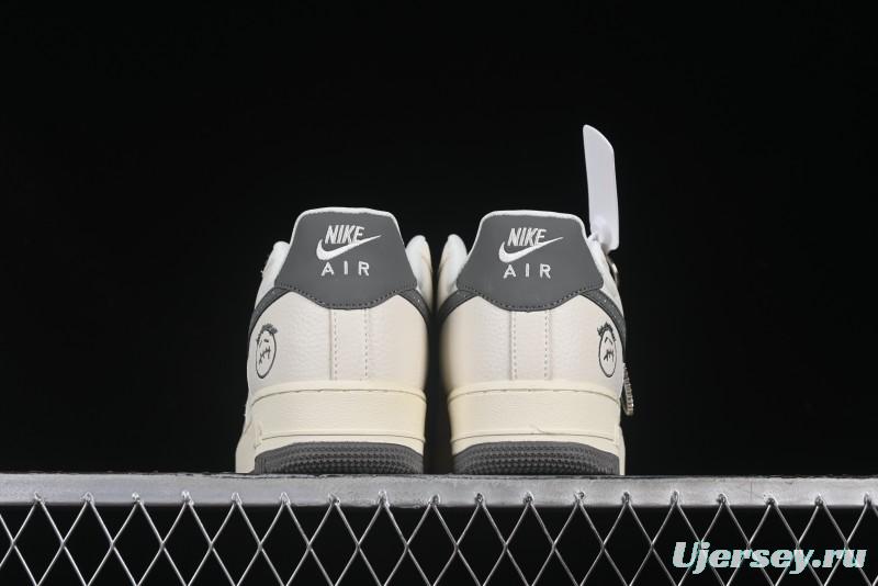 Nike Air Force 1 '07 Low Casual Sneakers in Light Grey with Custom Hardware - DF0188-036