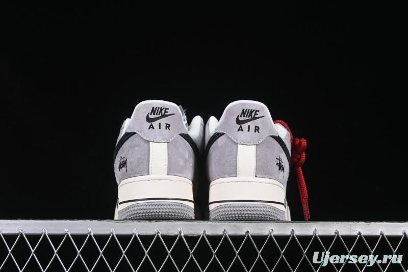 Nike Air Force 1 '07 Low Stussy Collaboration Black Grey Patchwork Low-Top Casual Sneakers - XZ6188-363