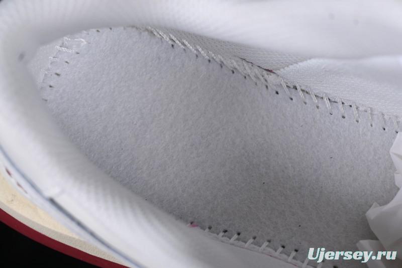 Choco Concert Leather Round Square Asymmetric Fashion Sneakers White Wine Red - AJE5