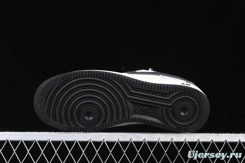 Nike Air Force 1 '07 Low Stussy Collaboration Grey Pigskin Black Swoosh Low-Top Casual Sneakers - XZ3318-099