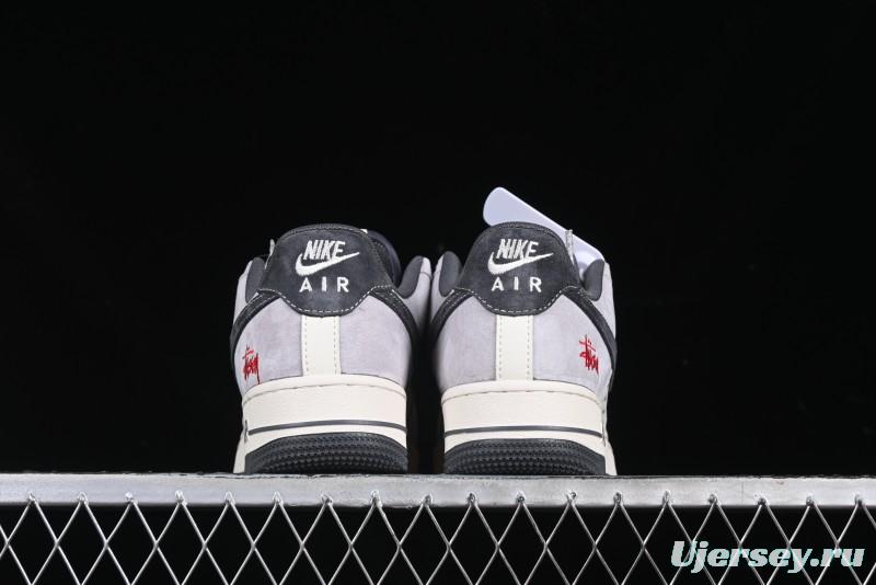 Nike Air Force 1 '07 Low Stussy Collaboration Pig Skin Swoosh Logo Low-Top Casual Sneakers - XS1958-501